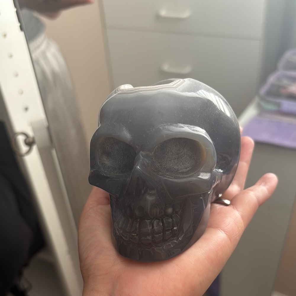 Gray Skull Figurine